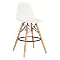 Белый барный стул Eames на буковых ножках и металлической подпорке — аренда в Казани от АМК Group