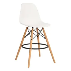 Белый барный стул Eames на буковых ножках и металлической подпорке — аренда в Казани от АМК Group